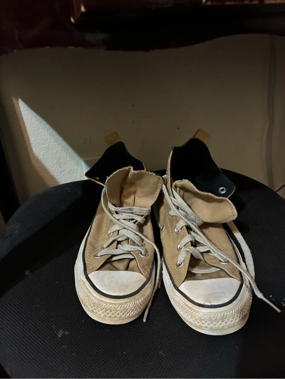 Converse Kids High Top Sneakers in Tan Canvas